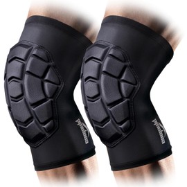 COOLOMG Protective Knee Pads for Wrestling Basketball Football Volleyball Youth Kids Adult Knee Compression Sleeves Black XL