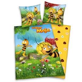 Klaus Herding GmbH Maya the Bee Reversible Bed Linen 80 x 80 cm + 135 x 200 cm 100% Cotton