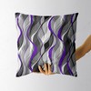 Black and Purple Grey Throw Pillow Covers Set of 2