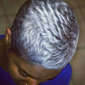 Grey Short Pixie Cut Wigs for Black Women Synthetic Short Curly Grey Pixie Wigs for Black Women Short Wavy Grey Wig with Bangs Replacement Layered Synthetic Hair Grey Pixie Wig for Women Grey Pixie Cut Wigs (Synthetic Short Grey)