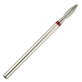 C & I Diamond Nail Drill Flame Shape E-File Professional Cuticle Clean Drill Bit Improved Diamond Powder + Tungsten Carbide Shaft 3/32 Inch (2.3 mm, Fine F)