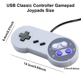 AYWHP 2 PCS USB Classic Controller Gamepad Joypads, klassischer USB Gamepad-Joystick für SN-ES Empfänger, kompatibel mit Windows PC/MAC OS/Rasp Pi/SN-ES Konsole