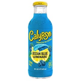 Calypso Lemonades 16 Ounce Glass Bottles (Ocean Blue Lemonade) (12-Bottles)
