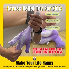 YHan Super Stretchy Gorilla Fidget Toy (Purple) Stretchy Monkey - Funny, Squishy & Perfect to Squeeze for Stress Relief, Trending Collectible Sensory/Fidget Toy - Ideal Gift for Kids