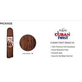 FreeTress Equal Synthetic Hair Braids Double Strand Style Cuban Twist Braid 24" (OT27)