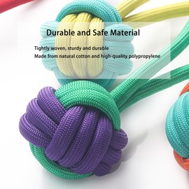 HELNAUF Dog Rope Toys, Rope Dog Chew Toy Dental Cleaning Chew Toys, Heavy Duty Dog Ropes for Aggressive Chewers, Dog Tug Toy for Boredom, Premium Cotton-Poly Interactive Toy for Dogs (3 Packs)