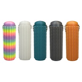 Spiky Fidget Keychain for Adults - Portable Stress Relief Massager, Creative Anxiety Relief Sensory Toy & Unique Gift for Friends (Orange-Colorful-Blue-White-Black)