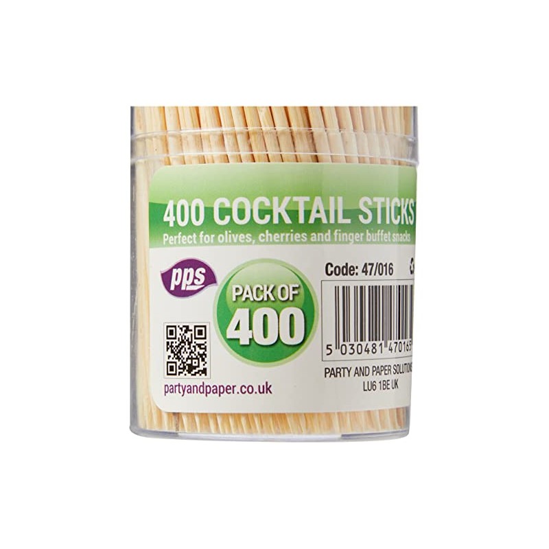 PPS 400 x Wooden Cocktail Sticks/TOOTHPICKS - 6.5cm - Home,