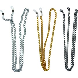 GoOpticians Classic Gold Traditional Fasten Glasses Cord Necklace Glasses Cord Spectacle Chain (3 (1 each colour))