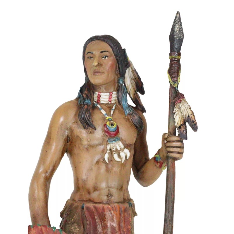 Large Native American Indian Eagle Warrior Chief With Spear And