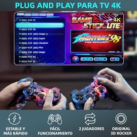 Consola de Juegos Retro 64G con 20000 Juegos, Consola de Videojuegos, Mando Inalámbrico, Salida HDMI TV, Game Stick 4K x2, Regalo para Niños y Adultos