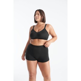 KNIX Super Leakproof Cotton Boxer Brief - Period Underwear for Women - Black, Large (1 Pack)