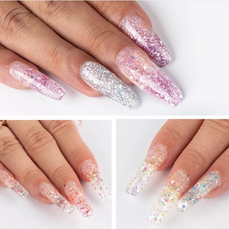 Veraly Polygel Acrigel Decoración Uñas Glitter Manicure Nails 10pz