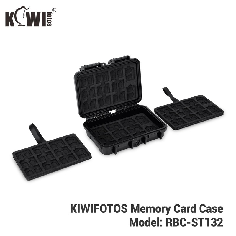KIWIFOTOS 132 Slots SD Memory Card Case IP67 Waterproof for