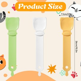 Qianyu 3 Pcs Wet Snack Dispense Spoon Cat Strip Feeder Cats Food Squeeze Scoop Multifunctional Sliding Cat Happy Spatula Lickable Snack Feeding Dispenser for Creamy Puree Bisque Delectables Liquid
