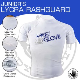 Body Glove Boys' S/A Fitted Sheet Basic Rash Guards, white, 12