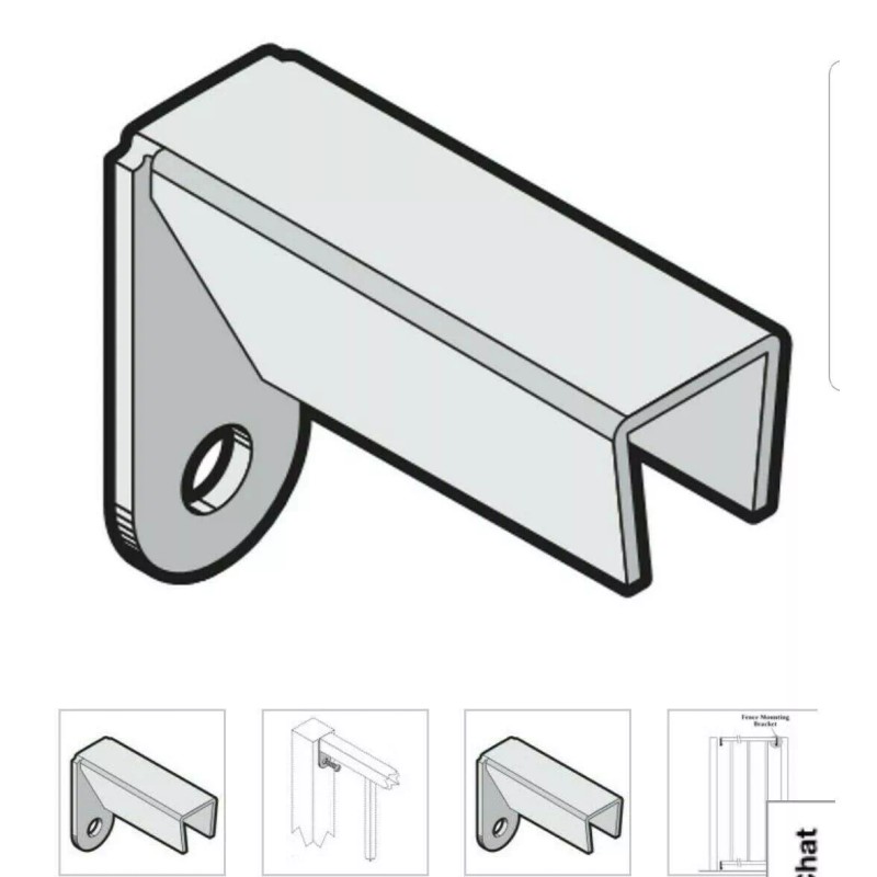 US Door And Fence Black Fence Mounting Bracket for 1