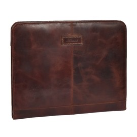 Leather Folio Case Portfolio Detachable Ring Binder Documents Holder Falkirk Brown