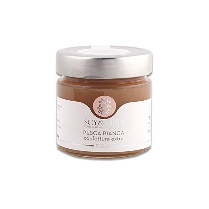 Scyavuru Sicilian White Peach Jam, 8.8 Ounce