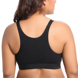 Gratlin Women's Plus Size Nursing Bra Support Nursing Sports Bra Cotton Breastfeeding Maternity Bras Black 3X-Large