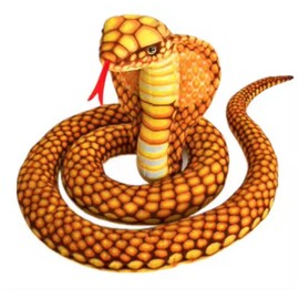 Tikwisdom Stuffed Animals - Snake, Large Cobra Plush Toy, High Simulation Cobra Soft Toy, Prop Animal Party Decoration, Boys and Girls Gift Gifts (Yellow length 170cm)
