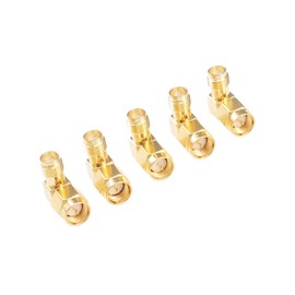 RFaha 5pcs SMA Male to SMA Female Right Angle 90 Degree RF Coaxial Coax Adapter for Antenna(F96-5)