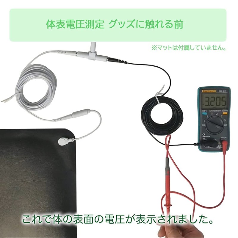 riraku-life Earthing Health Method Connected to Earthing/Earthing Measurement Kit (No
