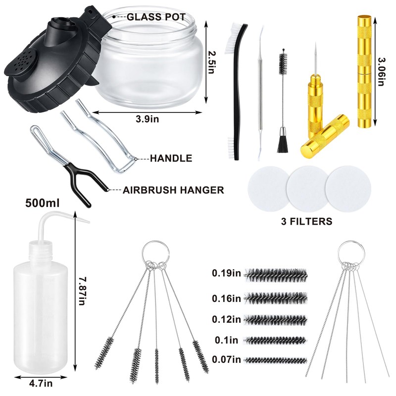Sieral 8 Pcs Airbrush Spray Gun Cleaning Kit Double Sided
