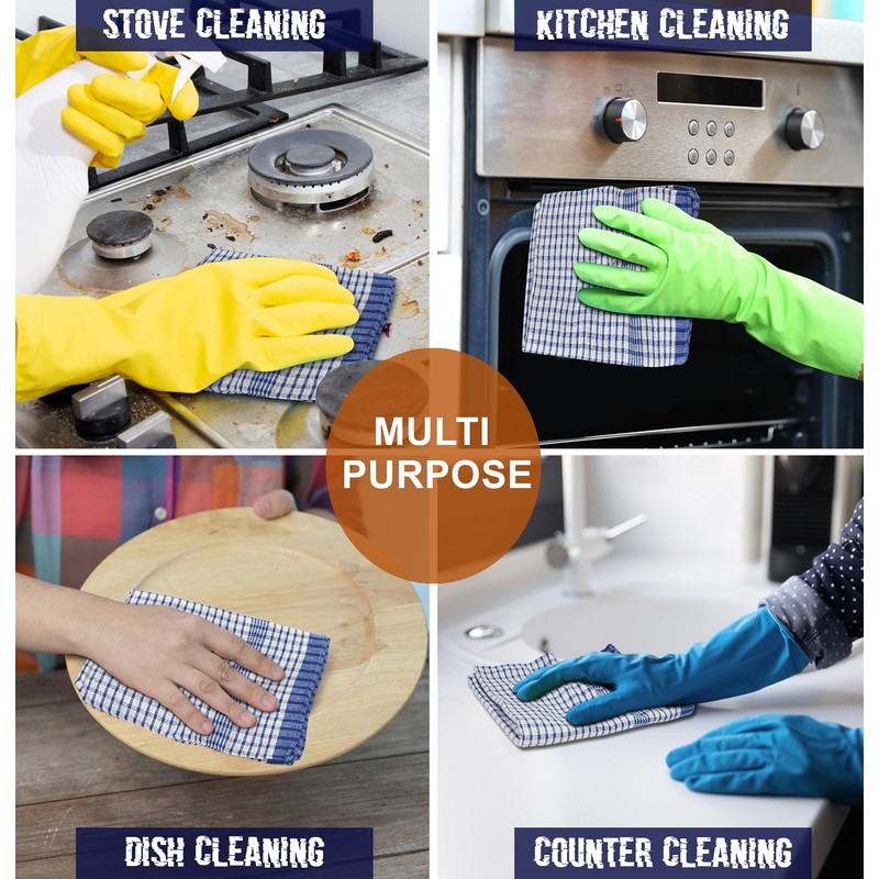 GABA Kitchen Towels 4 Pack 60x90cm, Pre Shrunk, Machine Washable,