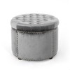Christopher Knight Home Tiernan Round Velvet Upholstered Ottoman, Small Footrest