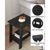 IDEALHOUSE End Table, Narrow Side Table with 2 Tier Storage