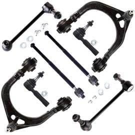 cciyu Front Left Right Upper Control Arm and Ball Joint Assembly Stabilizer Bar Inner Outer Tie Rod End fit for 2005-2008 for Dodge Magnum Charger Challenger 8pcs Suspension Kit