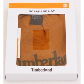 Timberland Brown Knit Scarf & Reversible Beanie Men's One Size New in Box