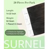 SURNEL Tape in Hair Extensions Human Hair Ombre Color 1B