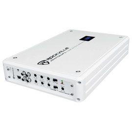 Rockville KRYPTON MF3 1600W Peak / 400W RMS 4-Channel Marine Amplifier, White, IPX6, Includes Remote, Adjustable Crossover, PA Mic - Perfect for Boats, Subwoofers, Full Range and Mid Range Speakers