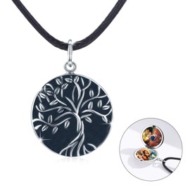 REDSUN Medaillon zum öffnen für Bilder Baum des Lebens Medaillon Halskette 925 Sterling Silber Foto Amulett Medaillon zum Öffnen von Bildern Amulett Schmuck Geschenke für Frauen Mädchen