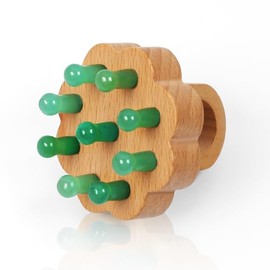 LEOSENSE Jade Gua Sha Therapy Massage Tools, Wooden Massage Body Brush for Cellulite Remover,Itchy Skin Relief,Body Shaping, Professional Maderoterapia Kit Colombiana, Lymphatic Drainage Massager