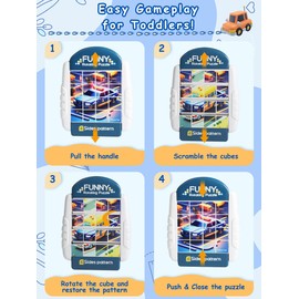 Fullware 3d Rotating Puzzles for 2 3 4 5 6 Year Olds-4 Jigsaw Puzzles in 1-Travel Activity Toys for Toddlers on Plane, in Car- Montessori Puzzle Game-Birthday Gift for Boys & Girl (Special Vehicle)