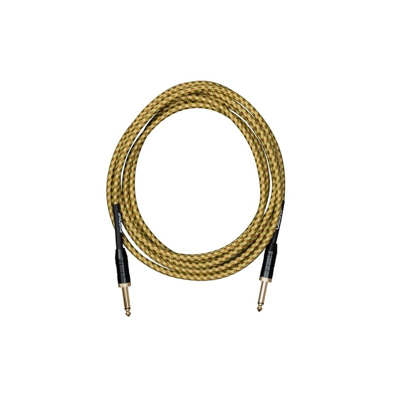 Cascha Professional Line Guitar Cable, Straight, Tweed Natural, 3 m