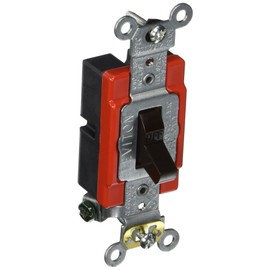 Leviton 1221-2 20-Amp, 120/277-Volt, Toggle Single-Pole AC Quiet Switch, Extra Heavy Duty Spec Grade, Self Grounding, Brown