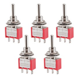 Heschen Miniature Toggle Switch MTS-103 ON-OFF-ON SPDT 3 Pin 2A 250V 5A 120V Pack of 5