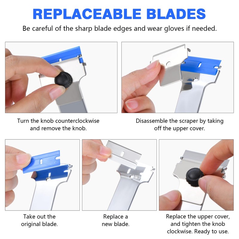 Giramika Razor Blade Scraper Tool with 20 Extra Replacement Blades