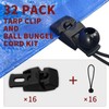 Lekarf Ball Bungee Cords and Tarp Clips, 16PC 0.16"x6" Black