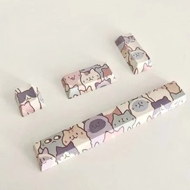 ILYCHEEGAMI PBT keycap 5-Side Dye Sublimation Cartoon Anime Cherry ESC Large Keys Enter 6.25u Space Bar Supplement Mechanical Keyboard Replacement keycap for TTC Gateron Cherry Switch (Meow Meow)