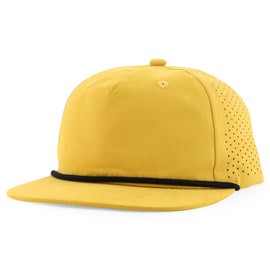 Armycrew 5 Panel Water Resistant and UPF 50+ Golfer's Choice Snapback Cap - Biscuit Black