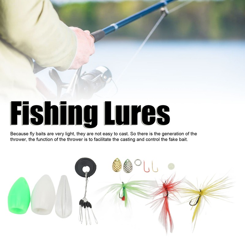 Fly Hook Throwing Set Simulation Fishing Lures Bait Kit with