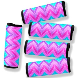 XioioiX Luggage Handle Wrap for Suitcase-Printed Bright Neoprene Luggage Tags/Grips/Identifiers/Markers/Covers/Gripper for Suitcases Carry On Bags 5 Packs (USA Flag-5 Packs)