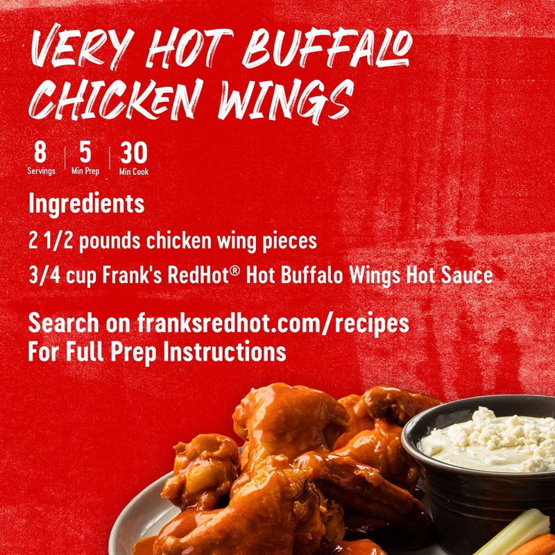 Frank's RedHot Hot Buffalo Wings Hot Sauce, 12 fl oz