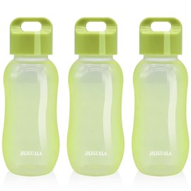 JILIGUALA Plastic Coffee Travel Mugs Water Bottle Sports Water Bottle Cup for Milk, Coffee, Tea, Juice Size 350ml (12oz), Green Pack of 3