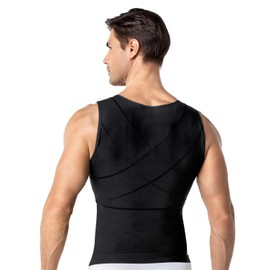 Leo Vest Shapewear for Men - Back Support Posture Corrector Body Shaper Black